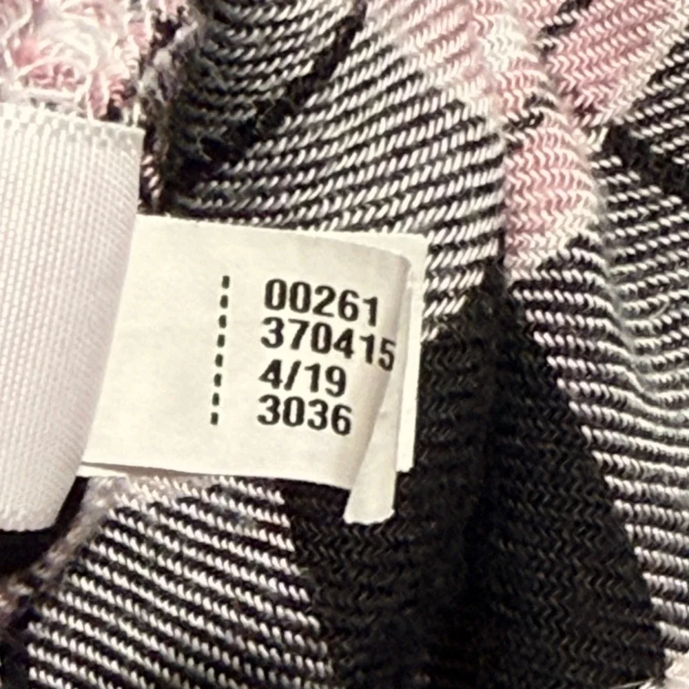 Justice Long Sleeve Pink/White/Black Plaid Button‎ Front Shirt Youth Size 10